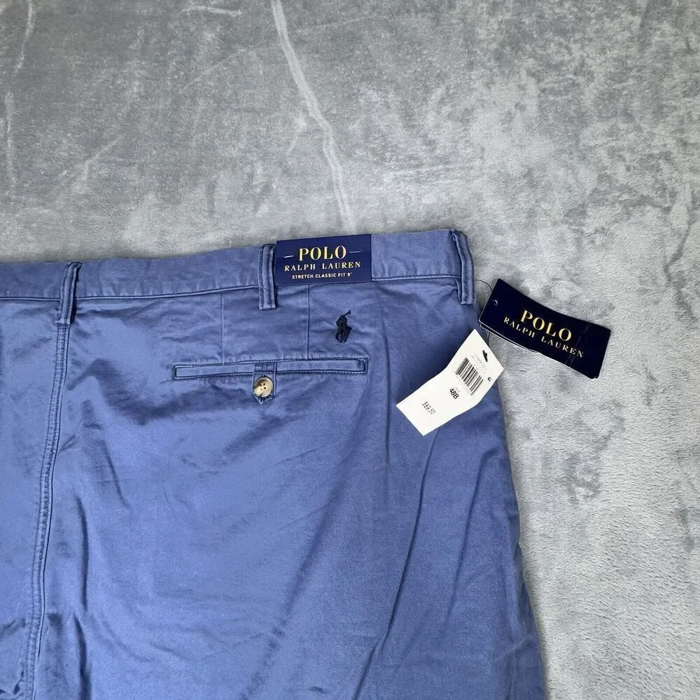 Polo Ralph Lauren Mens 48B Shorts Blue Chino Stretch Cotton Twill Casual Preppy